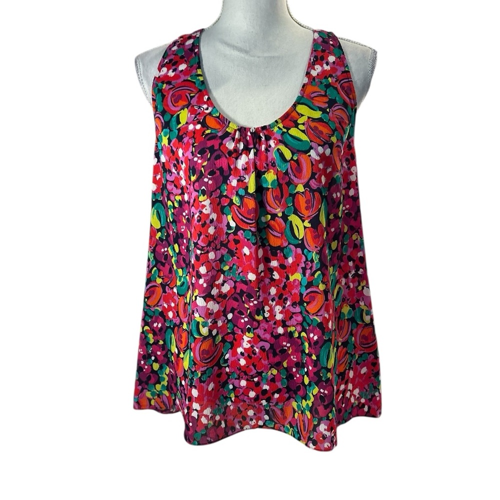 Lilly Pulitzer Ruffled Racerback Fushia Tank Top - Picture 11 of 11